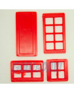 Lego 1955 Windows and Door - Red