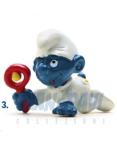 2.0179 20179 Baby White Smurf Puffo Bimbo Bianco 3A