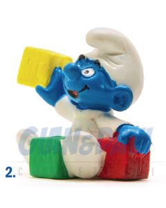 2.0214 20214 Baby with Blocks Smurf Puffo Bimbo con Cubi 2A