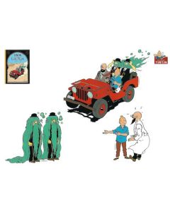 Tintin Moulinsart Adhésifs 24216 Or Noir Jeep Rouge
