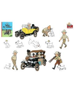 Tintin Moulinsart Adhésifs 24217 Tintin au Cong