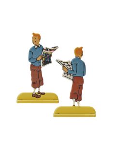 Tintin Figurines en Alliage en relief 29225 TINTIN AU JOURNAL