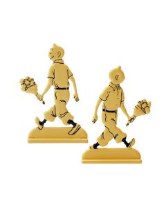 Tintin Figurines en Alliage en relief 29226 TINTIN AU BOUQUET DE FLEURS