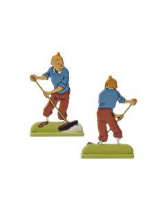 Tintin Figurines en Alliage en relief 29227 TINTIN AU BALAI