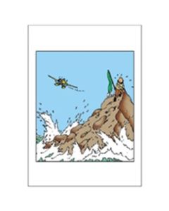 Tintin Moulinsart Double Postcard 16,5x12,5cm - 31015 Tintin Ilot Avion