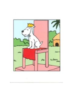 Tintin Moulinsart Double Postcard 16,5x12,5cm - 31027 Milou Trone