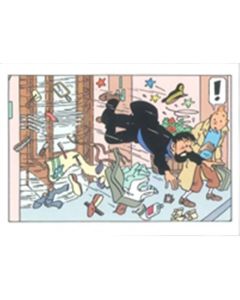 Tintin Moulinsart Double Postcard 16,5x12,5cm - 31115 Haddock Chute