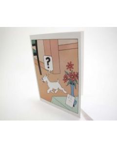 Tintin Moulinsart Double Postcard 16,5x12,5cm - 31121 Milou Table