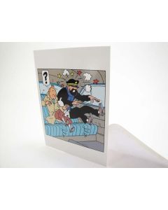 Tintin Moulinsart Double Postcard 16,5x12,5cm - 31126 Tintin & Haddock Auto Boum