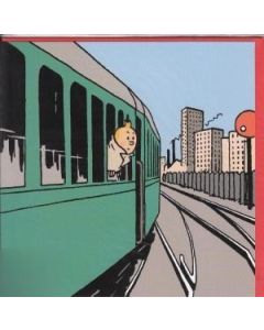 Tintin Moulinsart Postcard Carte Double 15x15cm - 31182 Train