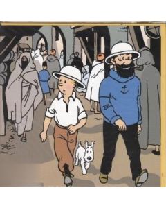 Tintin Moulinsart Postcard Carte Double 15x15cm - 3118208 Tintin Haddock Milou