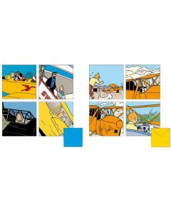 Tintin Moulinsart Postcard Double 15x15cm - 31185 Plane Set (8 Pieces)