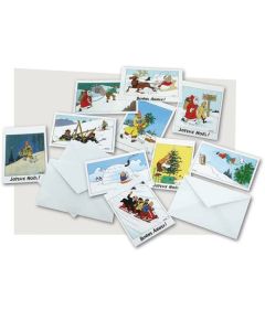 Tintin Moulinsart Postcard 15x10cm - 31306 Set 10 Christmas Cards 2017