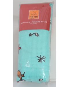 Tintin Linge de Maison Drap Housse Hourra 1 personne 90 x 190cm