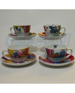 Cappuccino Set Serie di 4 Tazze con piattino