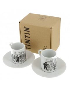 Tintin Vaisselle Tintin & Côté Table 47982 Set Espresso Carte De Voeux Hergé 1972
