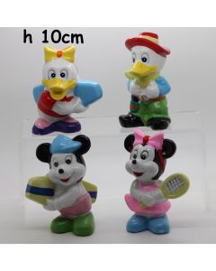 4 Personaggi Sportivi Disney in ceramica Tennis Surf Alpinismo