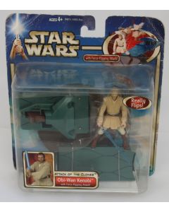 Hasbro Star Wars Attack of the Clones Obi-Wan Kenobi with Force-Flipping Attack