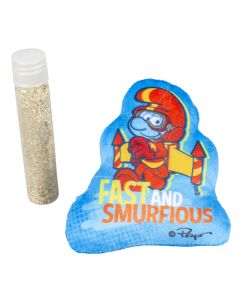 The Smurfs DUVO 13595 Jetpack Smurf Catnip Toy 9x2x9cm