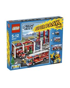 Lego City 66357 Confezione multipla set pompieri (7208, 7239, 7241 e 7942) A2010 Scatola Danneggiata