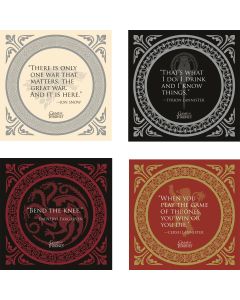 Dark Horses Deluxe Game of Thrones GOT Set of four Quotes Coaster Sottobicchieri