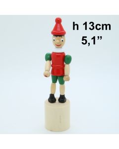 Zambiasi - Giocattolo in Legno Wooden - Push-Up Botton Puppet Movable - 6380254 Pinocchio 13cm