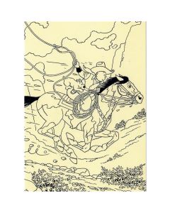 Tintin Moulinsart Museum Postcard 17,5x12,5cm - 80609 CB Illustration Tintin Cheval