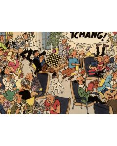 Tintin Moulinsart Museum Postcard 17,5x12,5cm - 80620 CP Colour Blueprint Tibet Tchang