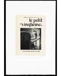 Tintin Estampe Lithographiques Petit Vingtieme 80640 Under The Rain 40x60cm