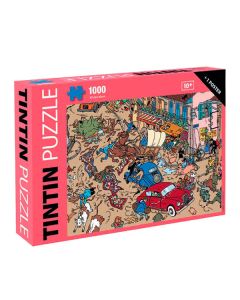 Tintin Puzzle 81554 Accident on the Square 1000 pieces + Poster