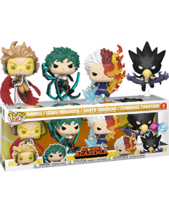 Funko Pop 4-Pack My Hero Academia 78045 Hawks Izuku Shoto Flocked