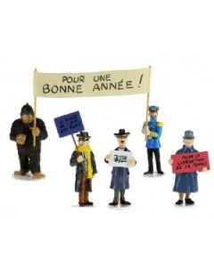 Tintin Figurines en Alliage Carte de Vœux 1972 46995-46998 Serie 4 Complete