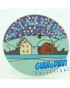 MB-GD-N86 Adesivo Tondo Mulino Innevato