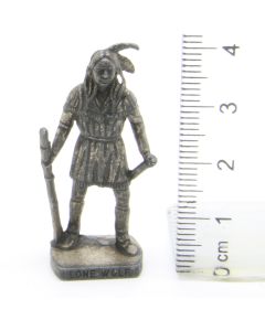 Ü-Ei Soldatini Metallfiguren Beruhmte Indianer-Hauptlinge 05 Lone Wolf Altsilber