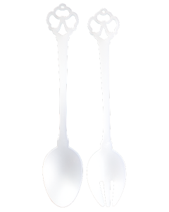 Leblon Delienne Disney Alice in Wonderland Linea Chiave 2 Posate da Insalata Avorio