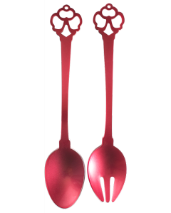 Leblon Delienne Disney Alice in Wonderland Linea Chiave 2 Posate da Insalata Rosse 