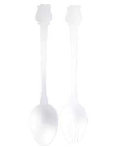 Leblon Delienne Disney Alice in Wonderland Linea Rosa 2 Posate da Insalata Avorio