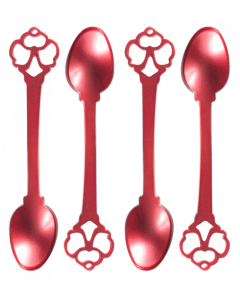 Leblon Delienne Disney Alice in Wonderland Linea Chiave 4 Cucchiaini da Moka Rossi