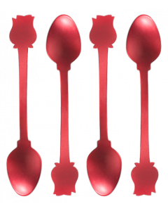 Leblon Delienne Disney Alice in Wonderland Linea Rosa 4 Cucchiaini da Moka Rossi