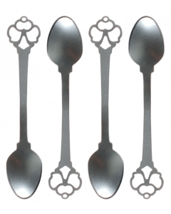 Leblon Delienne Disney Alice in Wonderland Linea Chiave 4 Cucchiaini da Caffè Antracite