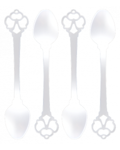 Leblon Delienne Disney Alice in Wonderland Linea Chiave 4 Cucchiaini da Caffè Avorio