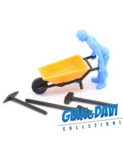 Ferrero Kinder Ü-Ei - Steckfiguren Bauarbeiter mit Schubkarre 1985 1
