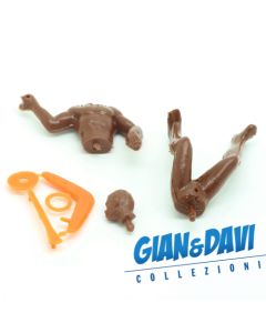 Ferrero Kinder Ü-Ei - Steckfiguren Eingeborener mit Bumerang 70er Orange Montieren