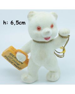 Animale Floccato anni 50/60 - Orso Bianco con Valigia Berlin