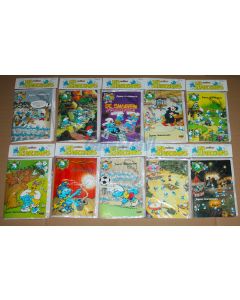 10 BIGLIETTI DI AUGURI PUFFI COLORATI