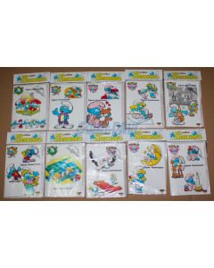 10 BIGLIETTI DI AUGURI PUFFI SFONDO BIANCO