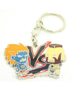 Kidrobot Enamel Keychain - Street Fighter - Blanka Blu Vs Zangief