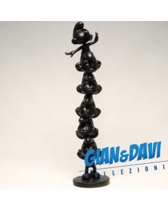 Plastoy La Colonne De Schtroumpfs Version Geante 100cm Monocrome Noir 8/20