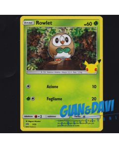 2021 Pokemon Mcdonald's 25th Anniversary ITALIANO 7/25 Rowlet Holo