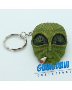 E.S.S.L. Ceramica Rasta Rastaman Marijuana Portachiavi - 9803 Testa Alieno